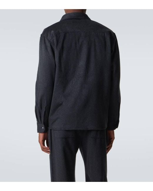 Saman Amel Black Cashmere Overshirt for men