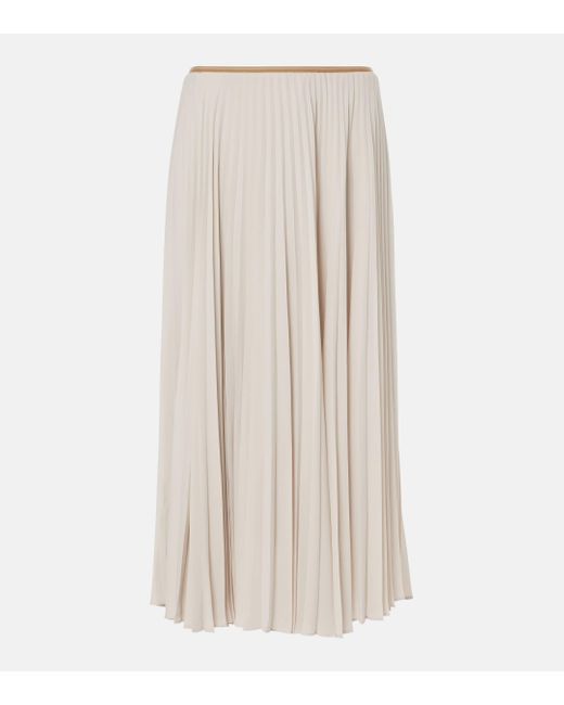 Vince Natural Pleated Midi Skirt