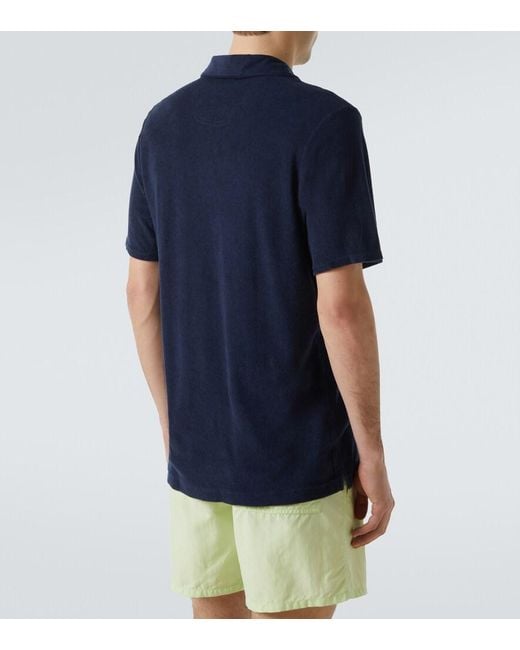 Frescobol Carioca Blue Faustino Terry Polo Shirt for men