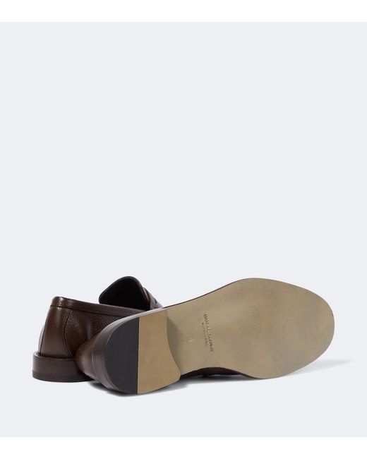Manolo Blahnik Brown Perry Leather Penny Loafers for men