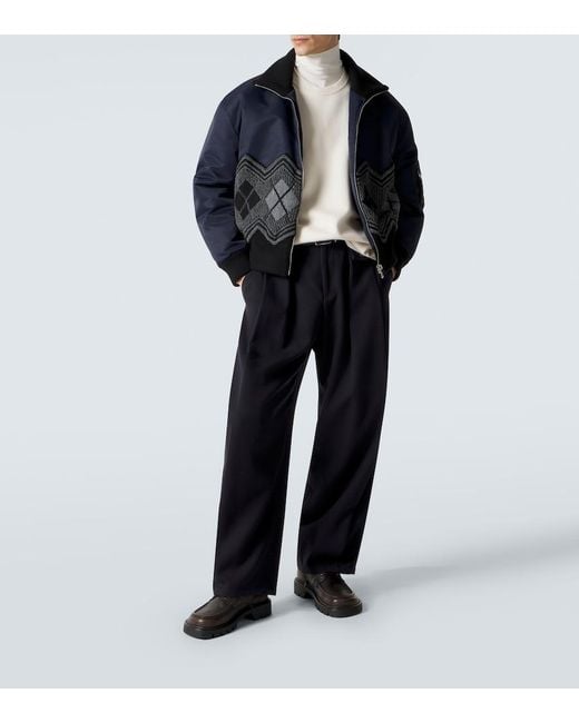 Loewe Black Argyle Technical Twill Jacket for men