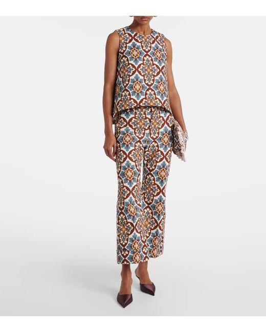 LaDoubleJ Multicolor Hendrix High-Rise Cotton Flared Pants