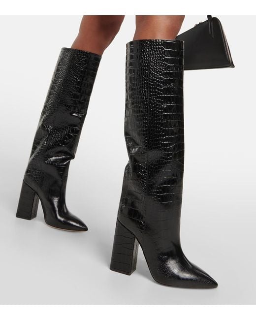 Paris Texas Black Anja Leather Tall Boot