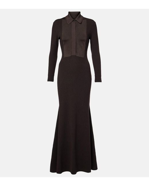 Tom Ford Black Turtleneck Knitted Wool-Blend Dress
