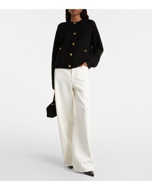 Totême Black Wool And Cashmere-Blend Cardigan