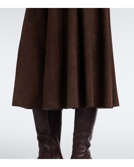 Arma Brown Eleni Suede Midi Skirt