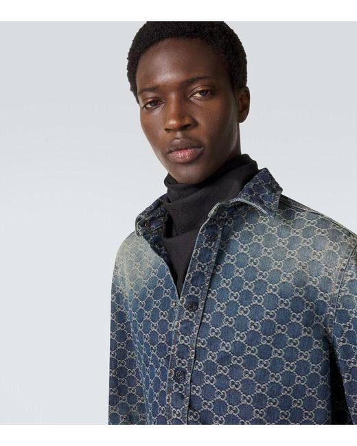 Gucci Black Gg Cotton And Silk Pocket Square for men