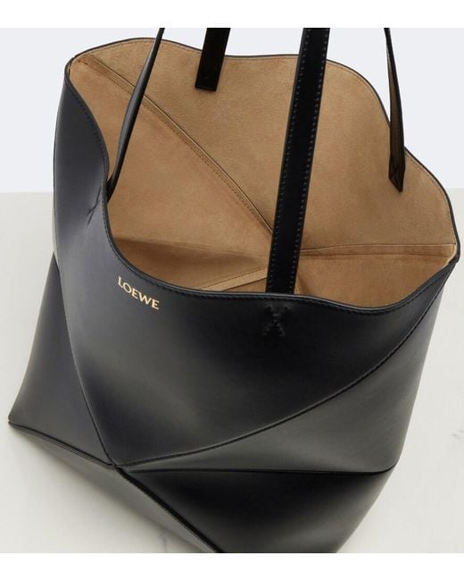 Shopper Puzzle Fold Medium di Loewe in Black