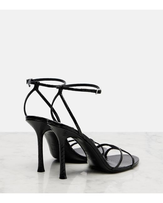 Jimmy Choo Black Leo 100 Leather Sandals
