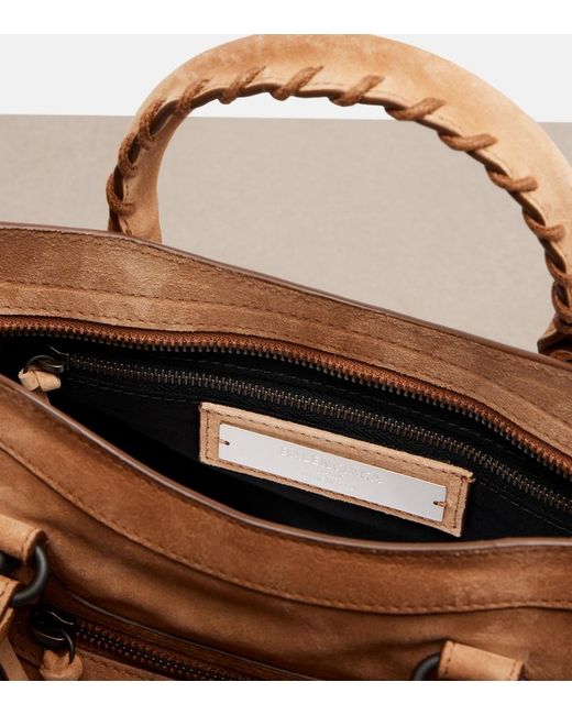 Balenciaga Brown Le City Small Suede Top-Handle Bag