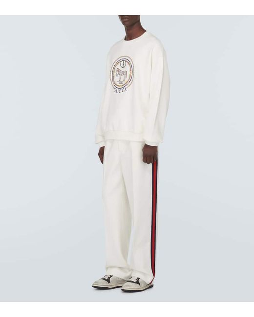 Pantaloni regular a vita bassa di Gucci in White da Uomo