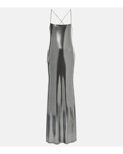 The Sei Gray Metallic Jersey Gown