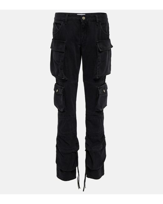 The Attico Essie Denim Cargo Pants in Black Lyst
