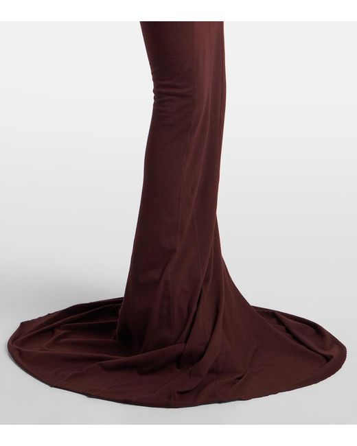 Rick Owens Purple Drkshdw Simple Edfu Cotton Jersey Maxi Dress