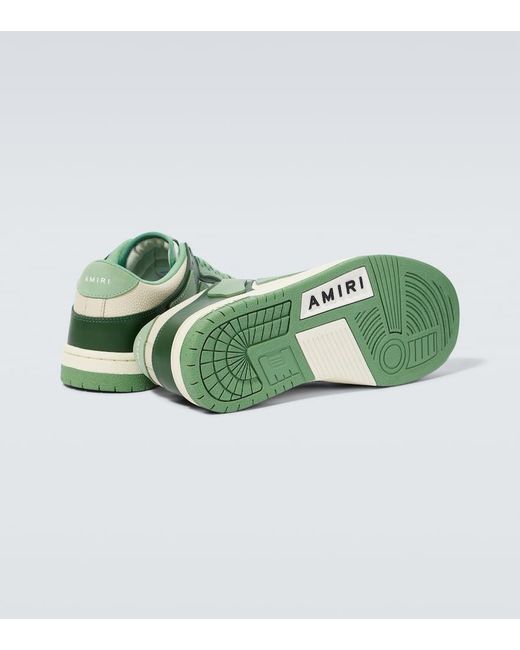 Amiri Green Skel Leather Sneakers for men