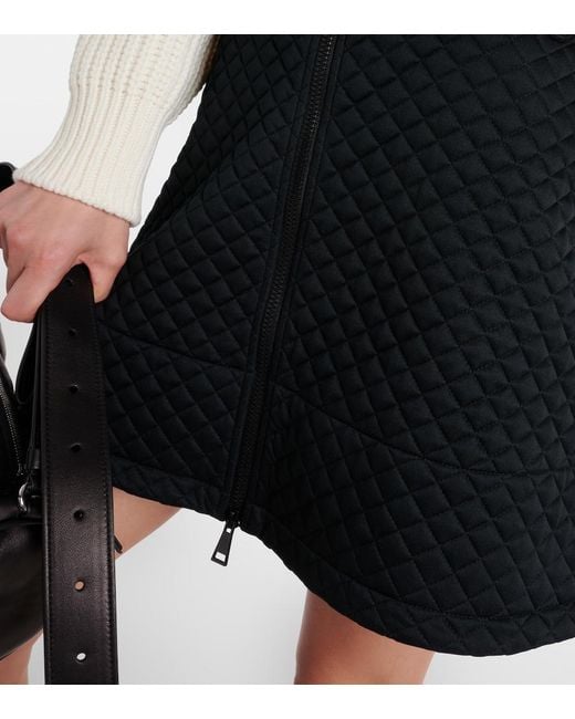 Moncler Black High-Rise Quilted Miniskirt