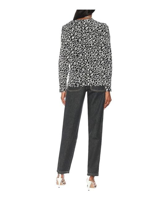 Isabel Marant Black Floral Wrap Blouse