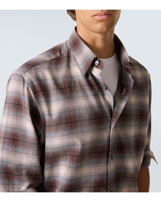 Camicia di Brioni in Brown da Uomo