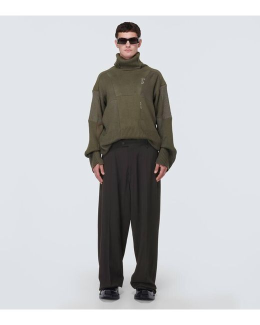 Pantalones anchos Skater de mezcla de lana Balenciaga de hombre de color Black