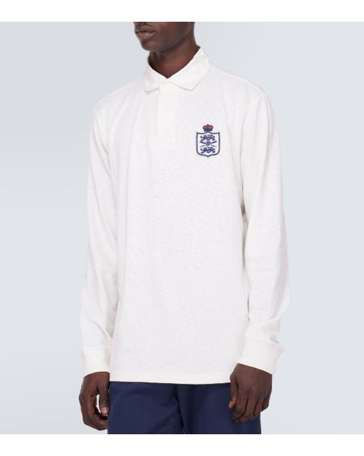 Polo Ralph Lauren White Embroidered Cotton Jersey Polo Shirt for men