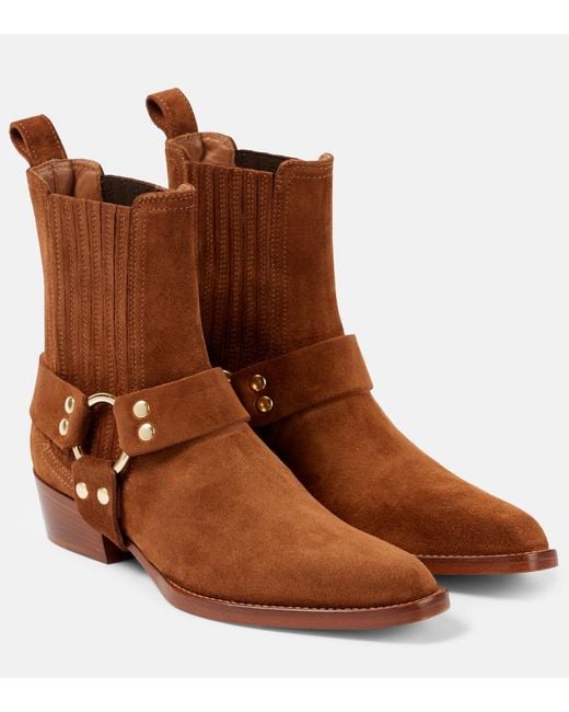 Paris Texas Brown Helena Suede Biker Boots