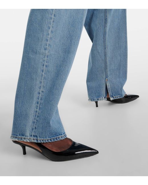 Gucci Blue Low-rise Wide-leg Jeans