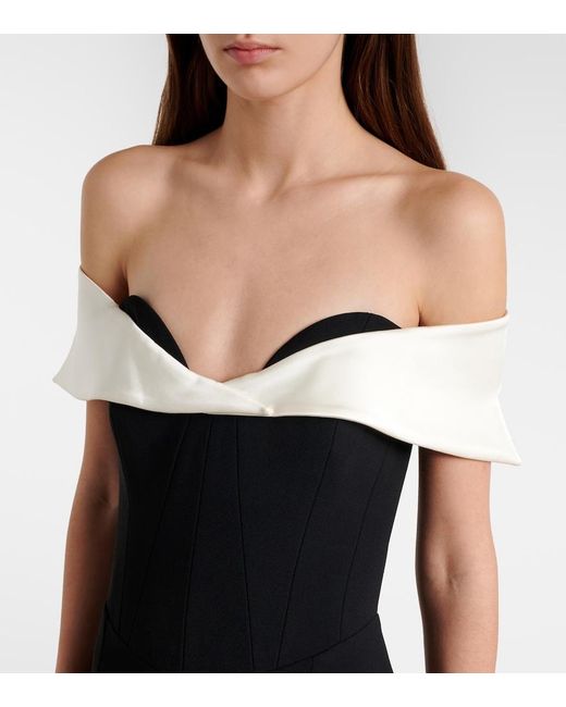 The New Arrivals Ilkyaz Ozel Black Off-Shoulder-Midikleid Jacqueline