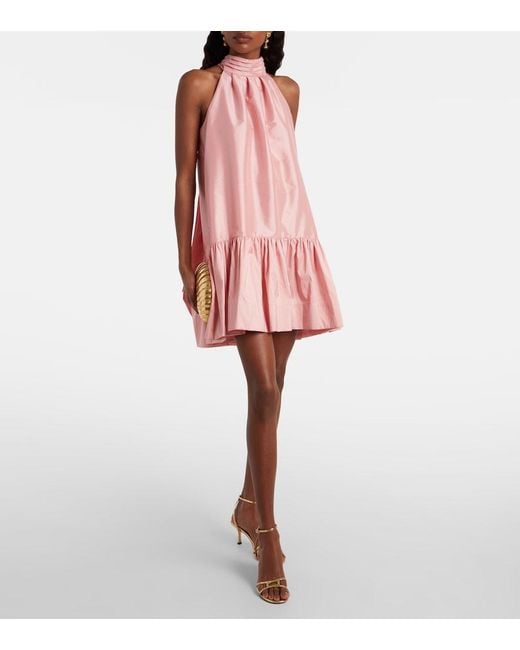 Jonathan Simkhai Pink Hope Bow-Detail Taffeta Minidress