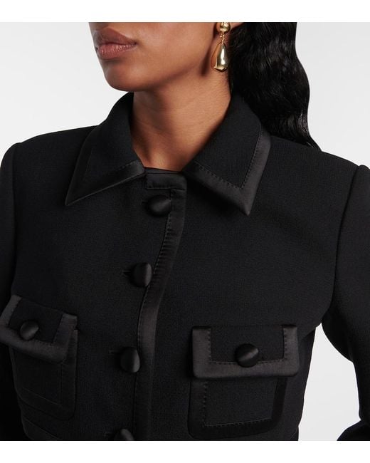 Dolce & Gabbana Black Cropped-Jacke Aus Wolle Und Seide