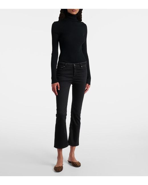 AG Jeans Black Jodi Cropped Flared Jeans