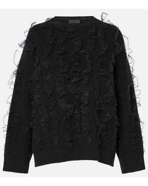 Valentino Black Embroidered Wool Sweater