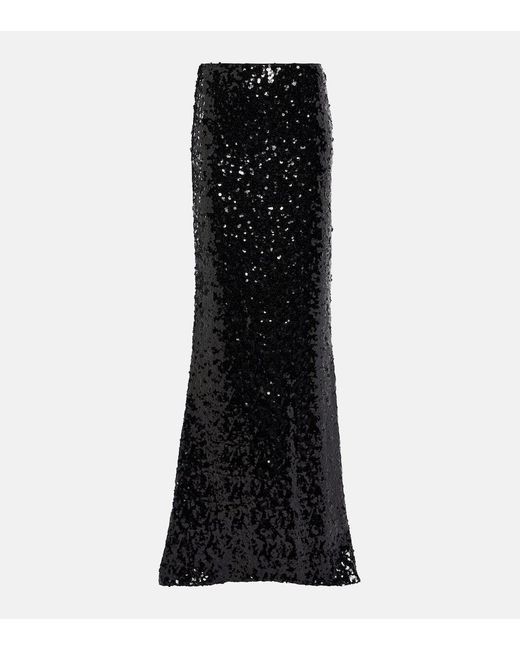 Dolce & Gabbana Black Sequined Maxi Skirt