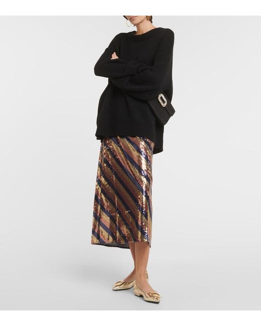 Roger Vivier Natural Gommettine Metallic Leather Ballet Flats