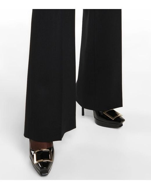 Roger Vivier Black Belle Vivier Patent Leather Platform Pumps