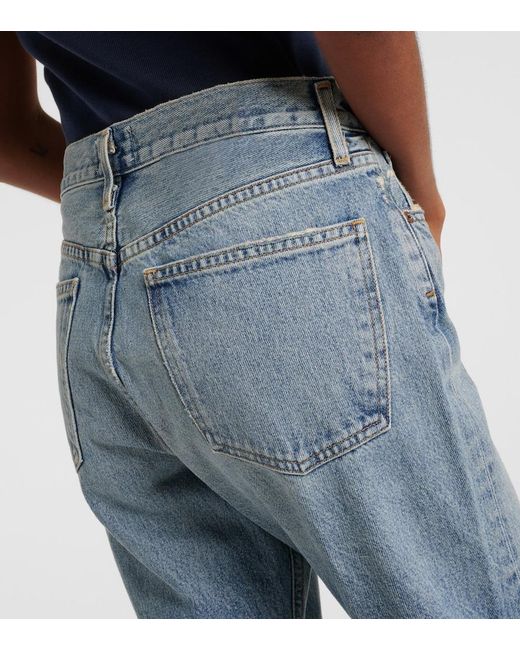 Agolde Blue Parker Mid-Rise Straight Jeans