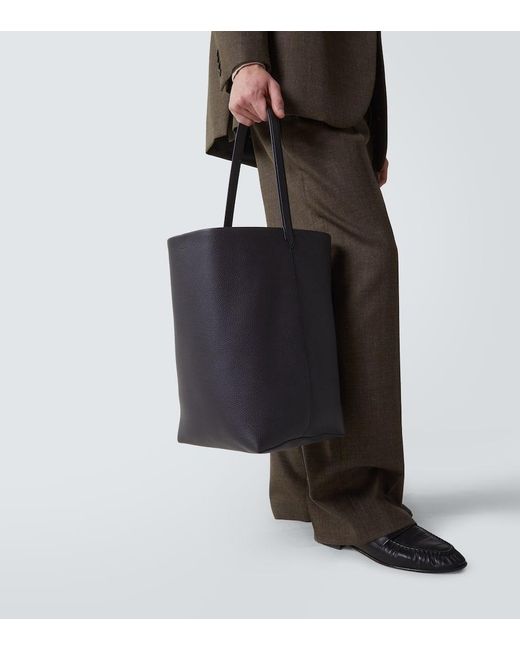 The Row Black N/S Park Large Leather Tote Bag for men