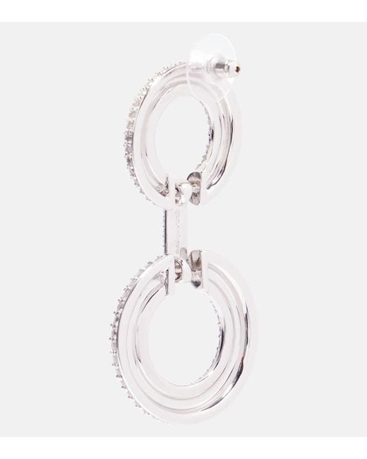Self-Portrait White Crystal-Embellished Earrings