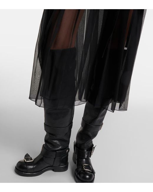 Dolce & Gabbana Black Silk And Cotton Midi Skirt