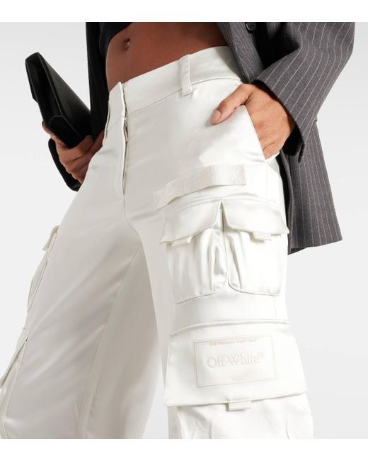 Pantalon cargo en satin Off-White c/o Virgil Abloh en coloris White
