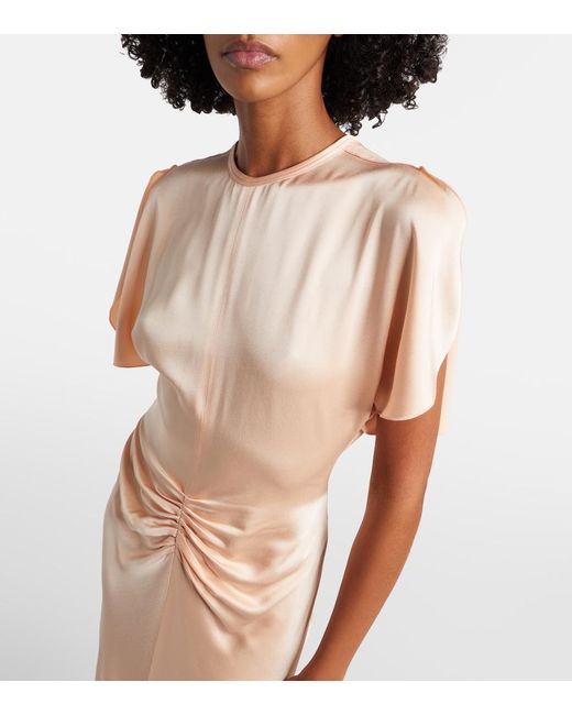 Victoria Beckham Pink Isabella Gathered Satin Gown