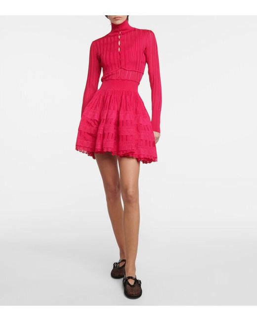 Alaïa Red Crinoline Minidress