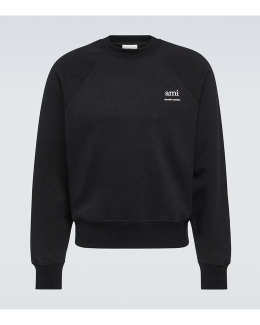 AMI Black Ami De Cour Cotton Jersey Sweatshirt for men