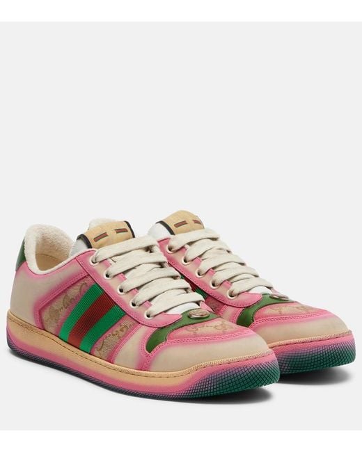 Gucci Pink Serigraphy Screener Trainer