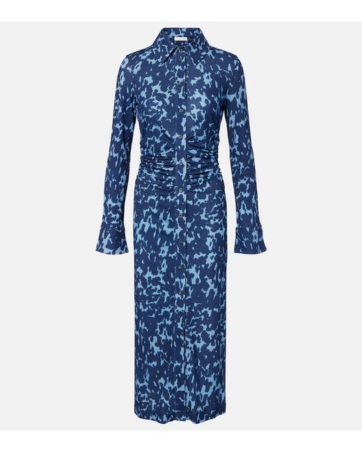 Altuzarra Blue Bedrucktes Hemdblusenkleid Claudia Aus Jersey