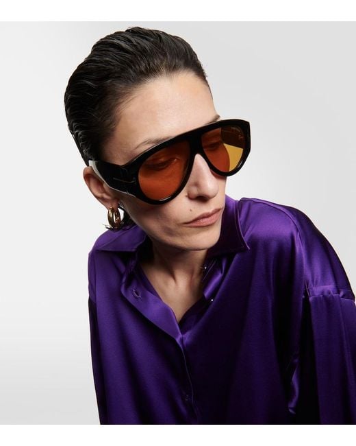 Tom Ford Brown Bronson Aviator Sunglasses