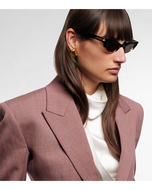 Bottega Veneta Brown Fashion Show Cat-Eye Sunglasses