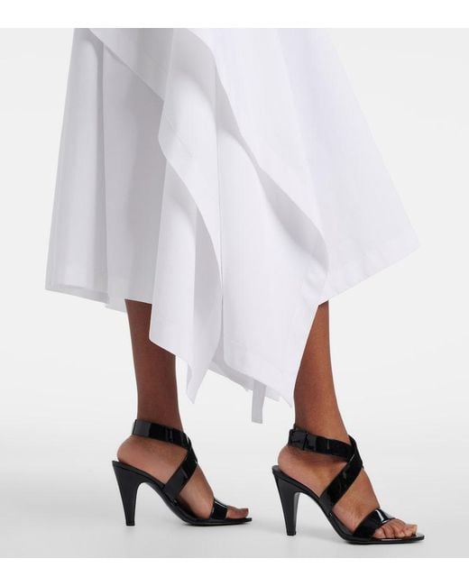 Alaïa White Cutout Cotton Poplin Midi Dress