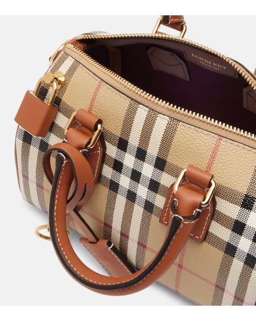 Borsa Check Mini di Burberry in Brown