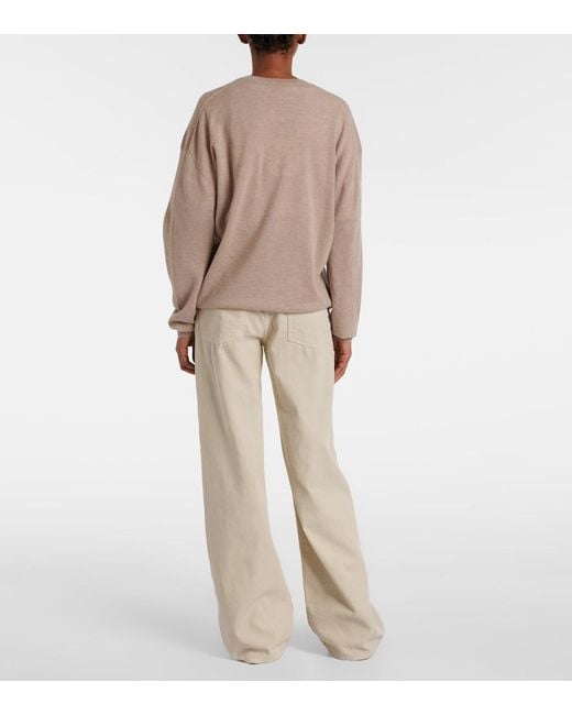 The Row Brown Jairo Cashmere Sweater