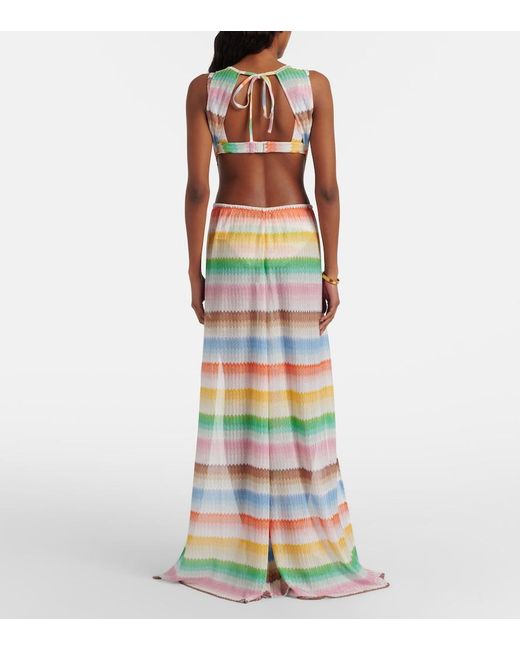 Missoni White Zigzag Open-Back Lame Jumpsuit